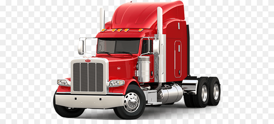 Red Peterbilt Semi With Sleeper Peterbilt Lineup, Trailer Truck, Transportation, Truck, Vehicle Png
