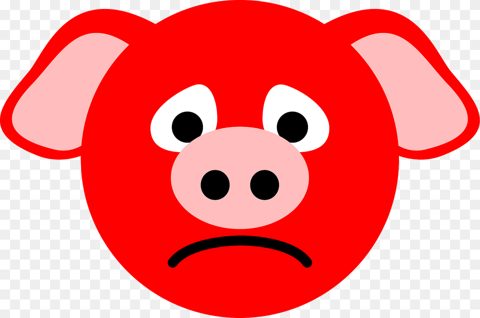 Red Pig Face Clipart, Animal, Mammal Free Transparent Png