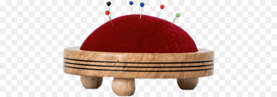 Red Pin Cushion On Wooden Stand Circle, Home Decor, Accessories, Birthday Cake, Cake Free Png Download