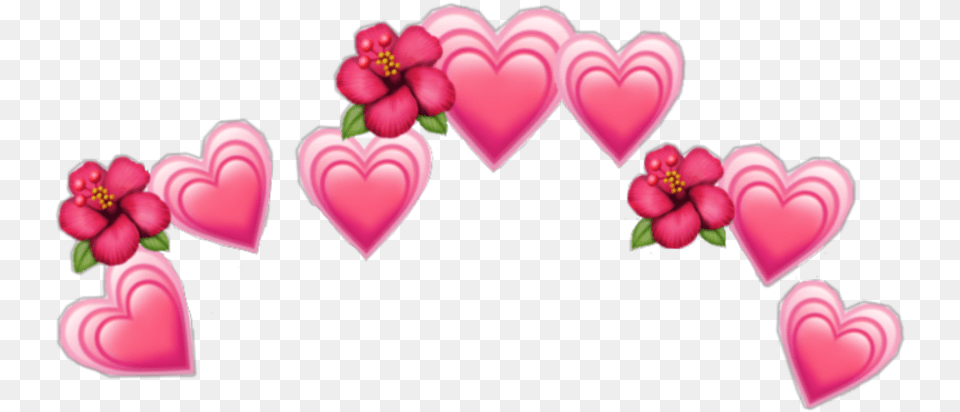 Red Pink Heart Crown Emoji Aesthetic Flower Flowers Hea Red And Pink Heart Crown, Petal, Plant Free Transparent Png