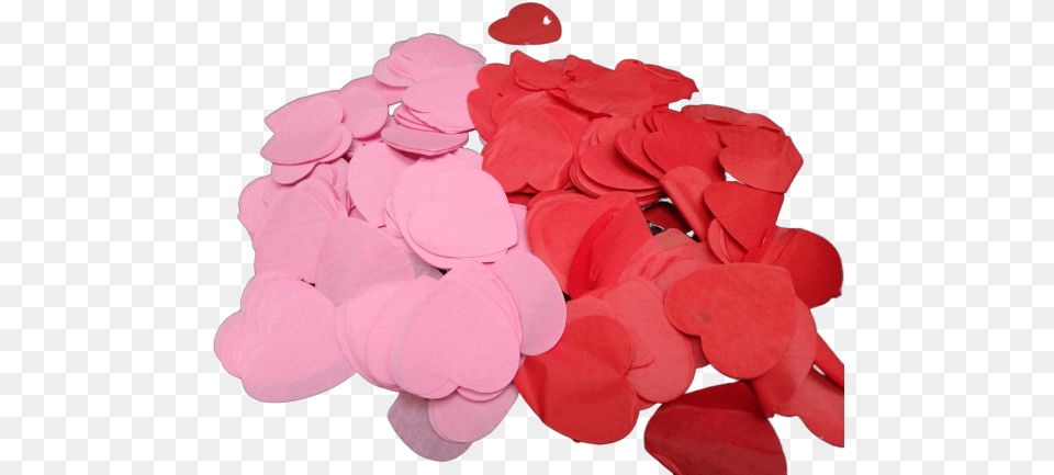 Red Pink Love Heart Paper Confetti Plush, Flower, Petal, Plant Free Transparent Png