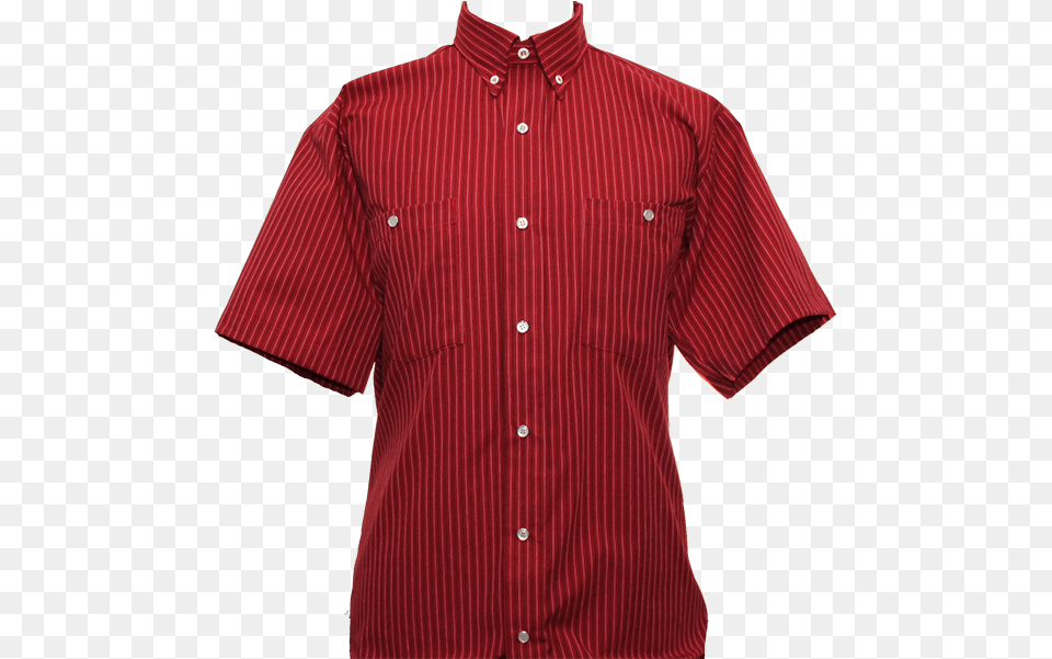 Red Pinstripe Work Shirt Solid, Clothing, Dress Shirt Png Image