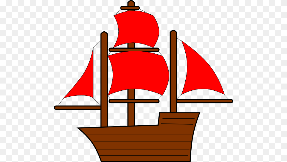 Red Pirate Ship Clip Art, Boat, Sailboat, Transportation, Vehicle Png Image