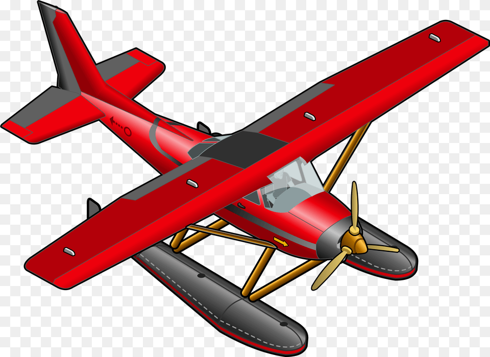 Red Plane Transparent Clipart Model Airplane Clipart, Aircraft, Transportation, Vehicle, Seaplane Free Png