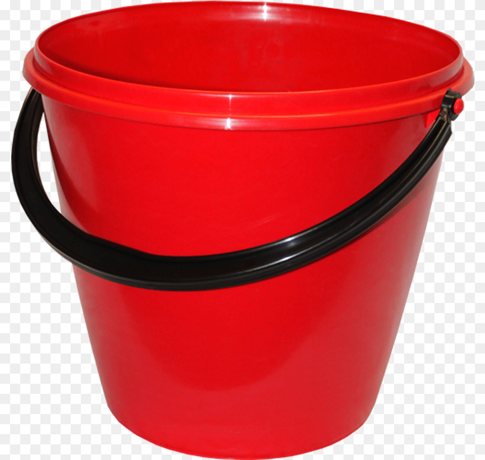 Red Plastic Bucket For Red Bucket, Bottle, Shaker Png Image