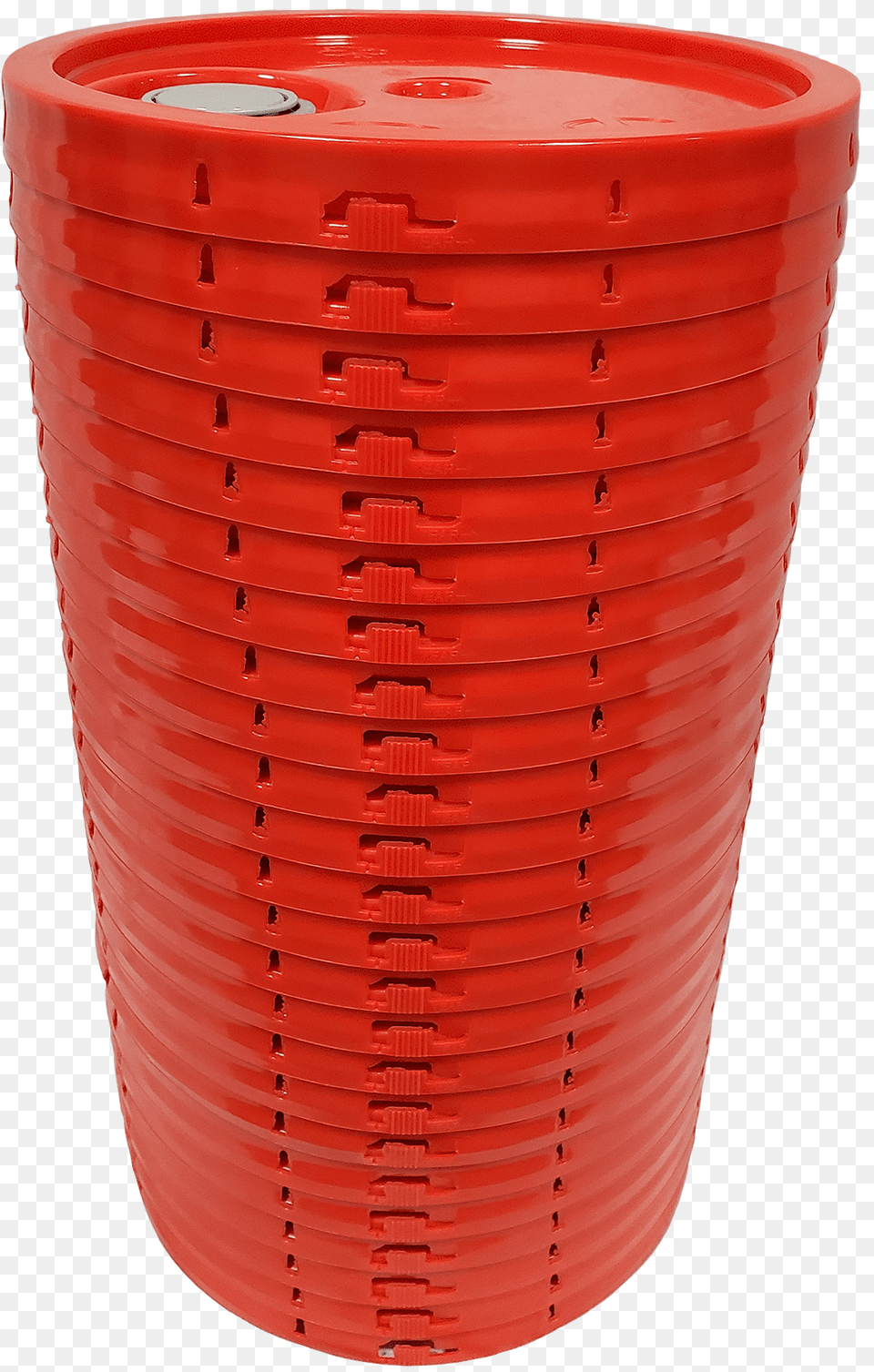 Red Plastic Lid With Gasket Tear Tab And Rieke Spout Flowerpot, Basket, Bottle, Shaker Png Image