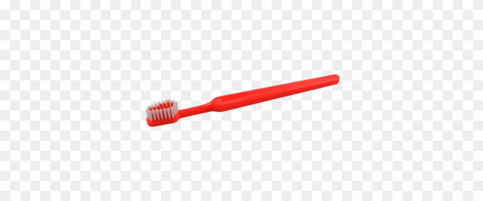 Red Plastic Toothbrush Transparent, Brush, Device, Tool Png