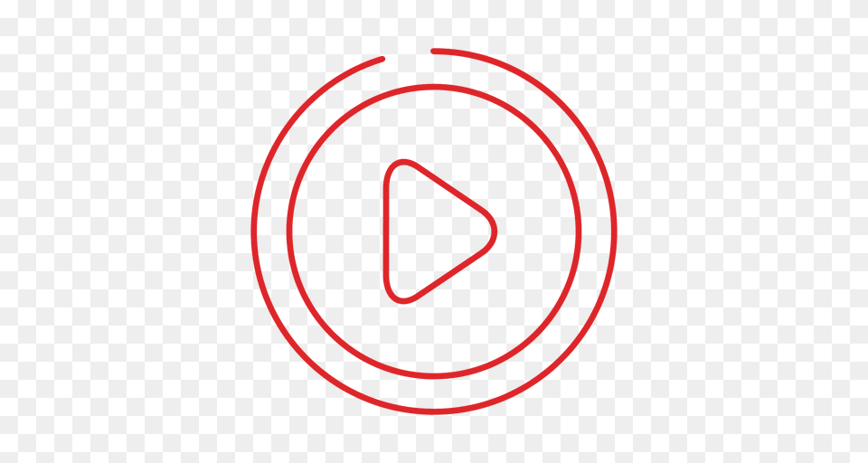 Red Play Line Icon Png
