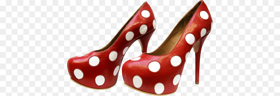 Red Polka Dot Heels Clipart High Heels Transparent, Clothing, Footwear, High Heel, Shoe Free Png Download