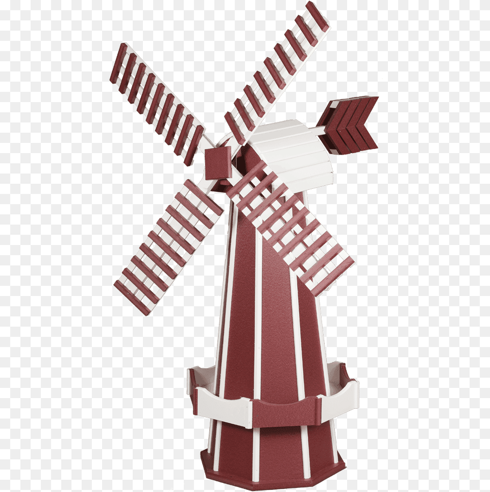 Red Poly Garden Windmill Windmill, Outdoors, Engine, Machine, Motor Free Transparent Png