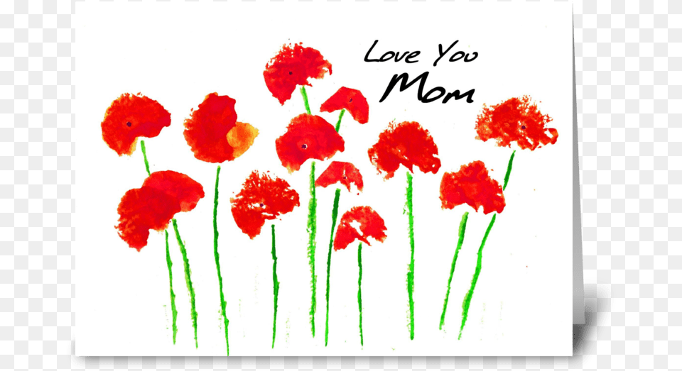 Red Poppies For Mom Greeting Card Dianthus, Carnation, Flower, Plant, Petal Png Image