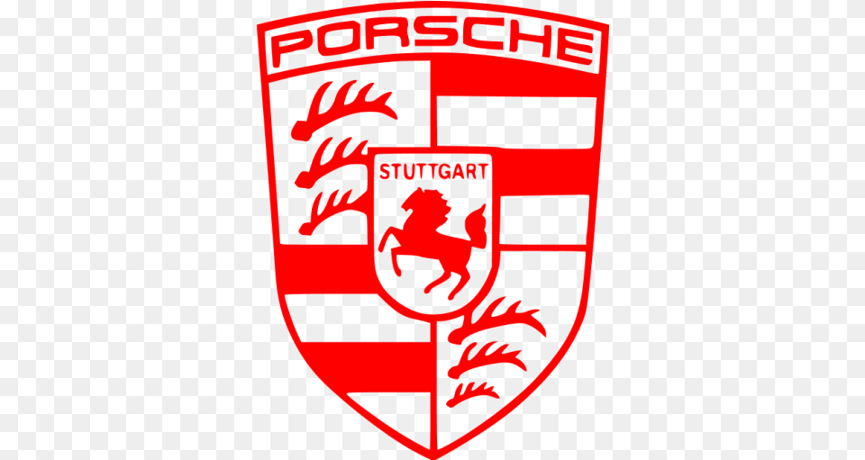 Red Porsche Icon Porsche Logo Black And White, Emblem, Symbol, Armor, Baby Free Transparent Png