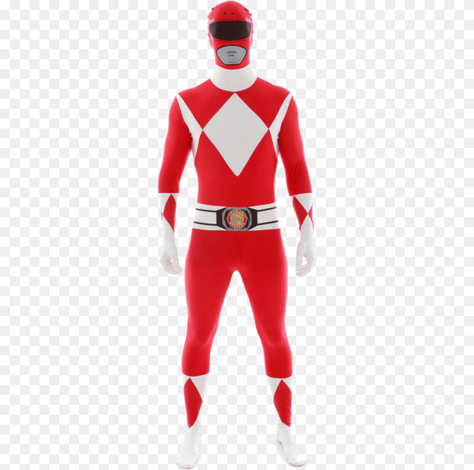 Red Power Ranger Morphsuit Deguisement Power Ranger Rouge, Clothing, Costume, Person, Adult Free Png