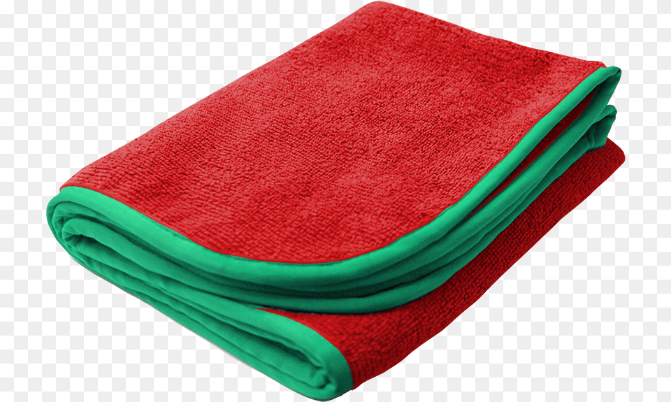 Red Power Shine Microfiber Towel W Green Silk Edge Car, Bath Towel, Blanket Free Png