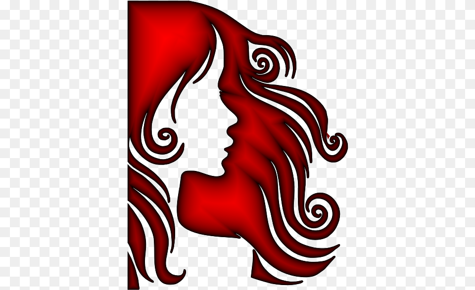 Red Profile Female Hair Silhouette, Art, Graphics, Adult, Person Png Image