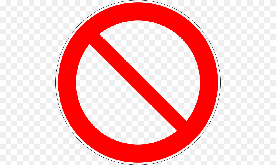 Red Prohibition Symbol Not Allowed, Sign, Road Sign, Disk Free Transparent Png