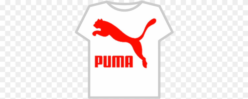 Red Puma Logo Roblox Blue Puma Logo, Clothing, T-shirt, Food, Ketchup Png