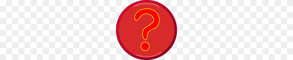 Red Question Mark Inside Darker Red Circle Blue Border, Symbol, Food, Ketchup, Text Free Png Download