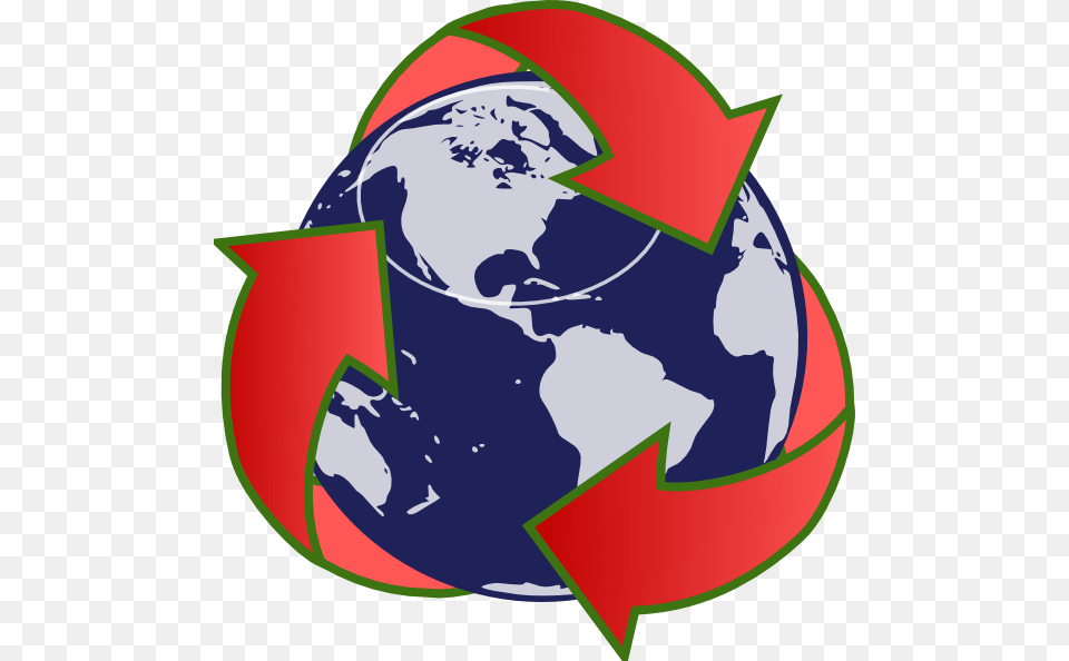 Red Recycling Globe Clip Art, Recycling Symbol, Symbol, Face, Head Free Png
