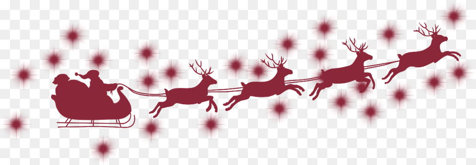 Red Reindeer Santa Sleigh Christmas Flyfreetoedit Santa Claus, Flower, Petal, Plant, Baby Free Png Download