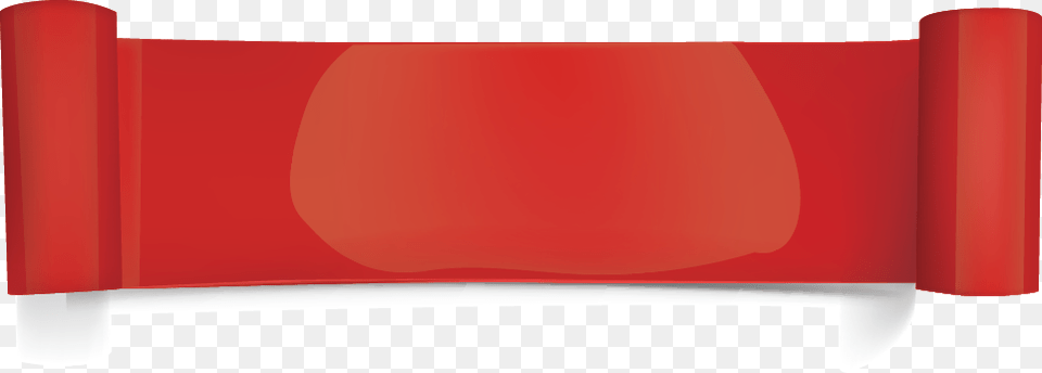 Red Ribbon Banner With Rolled End Paper, Text, Document, Scroll, Dynamite Free Png