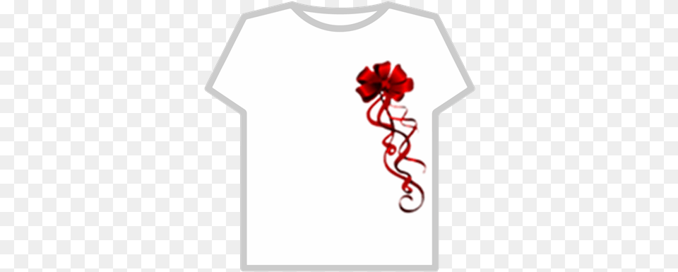 Red Ribbon Tattootransparent Background Roblox Rose T Shirt Roblox, Clothing, T-shirt, Flower, Plant Png