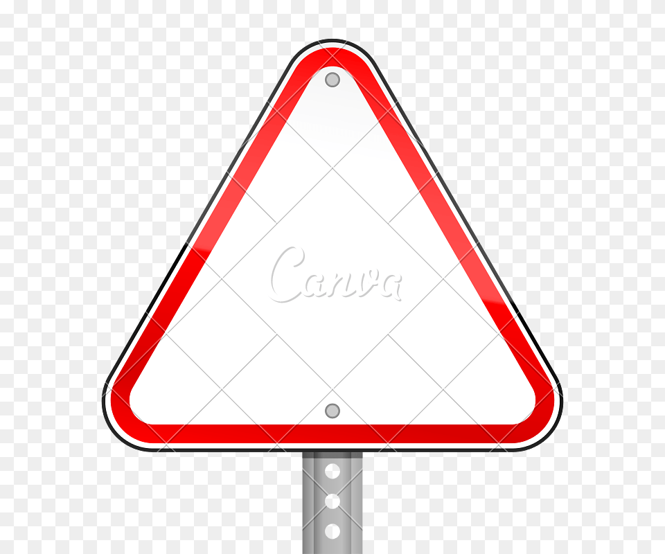 Red Road Blank Sign On Metal Pole, Symbol, Road Sign Free Png Download
