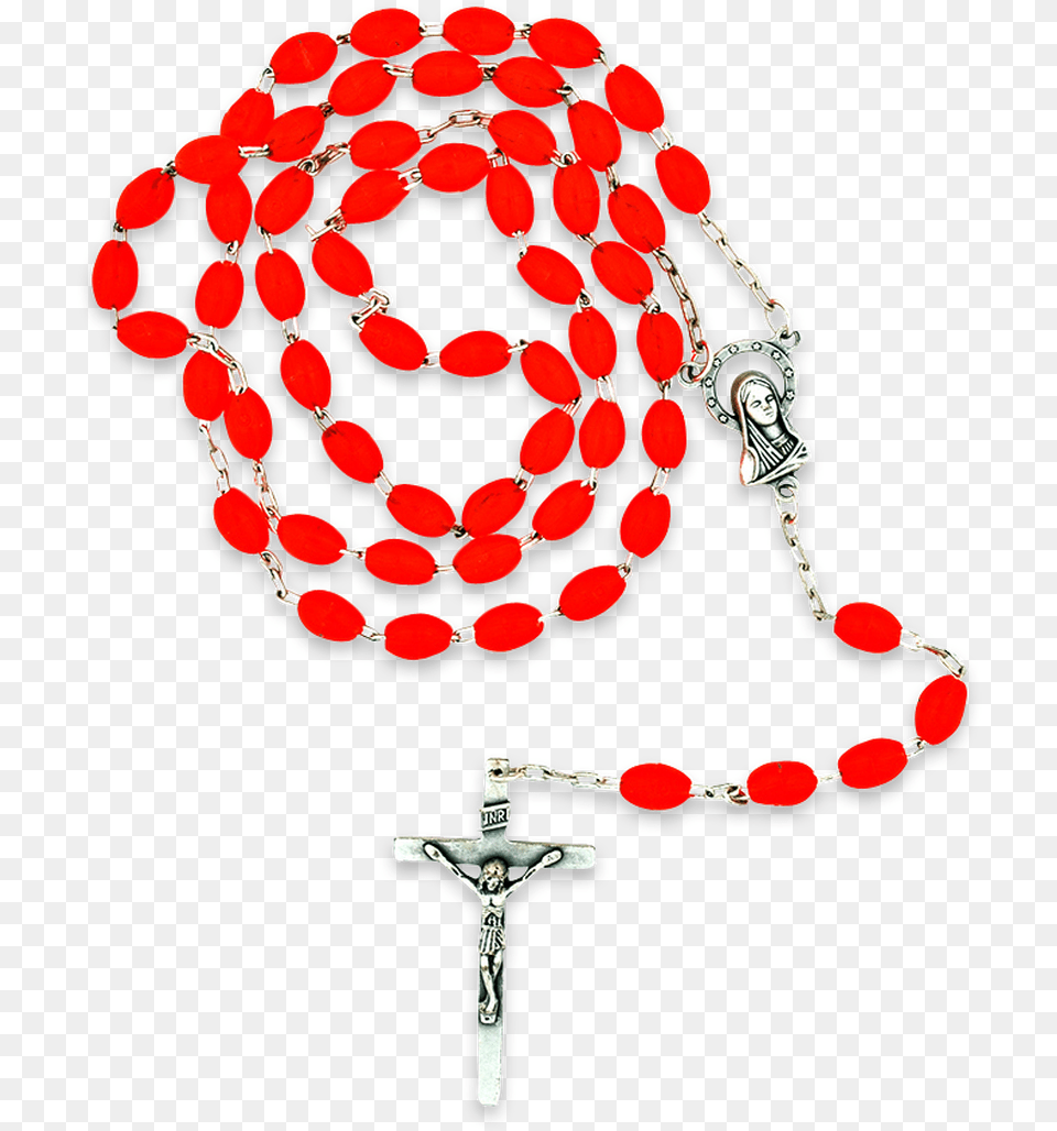 Red Rosary Beads Rosary, Accessories, Cross, Symbol, Jewelry Free Png