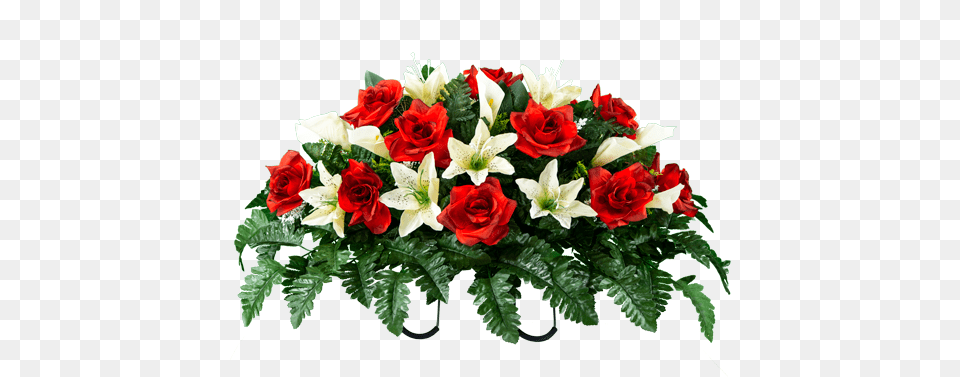 Red Rose And Cream Tiger Lily Floribunda, Flower, Flower Arrangement, Flower Bouquet, Plant Free Png