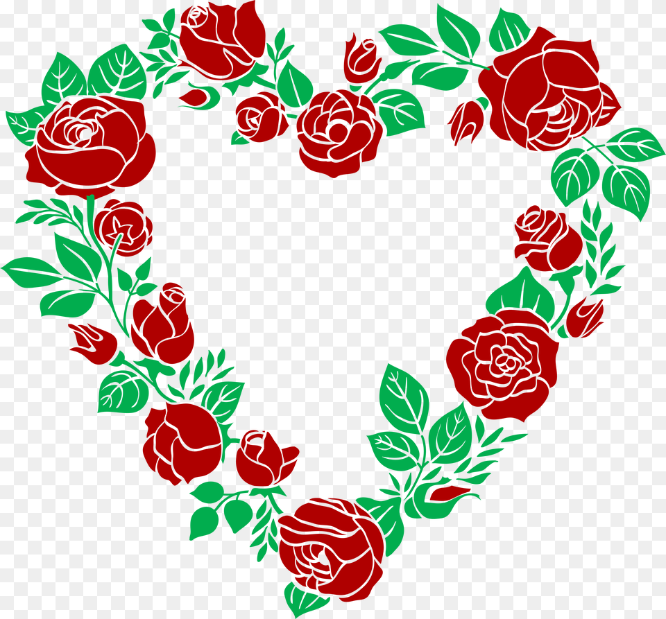 Red Rose Heart Border Clip, Art, Floral Design, Flower, Graphics Png Image