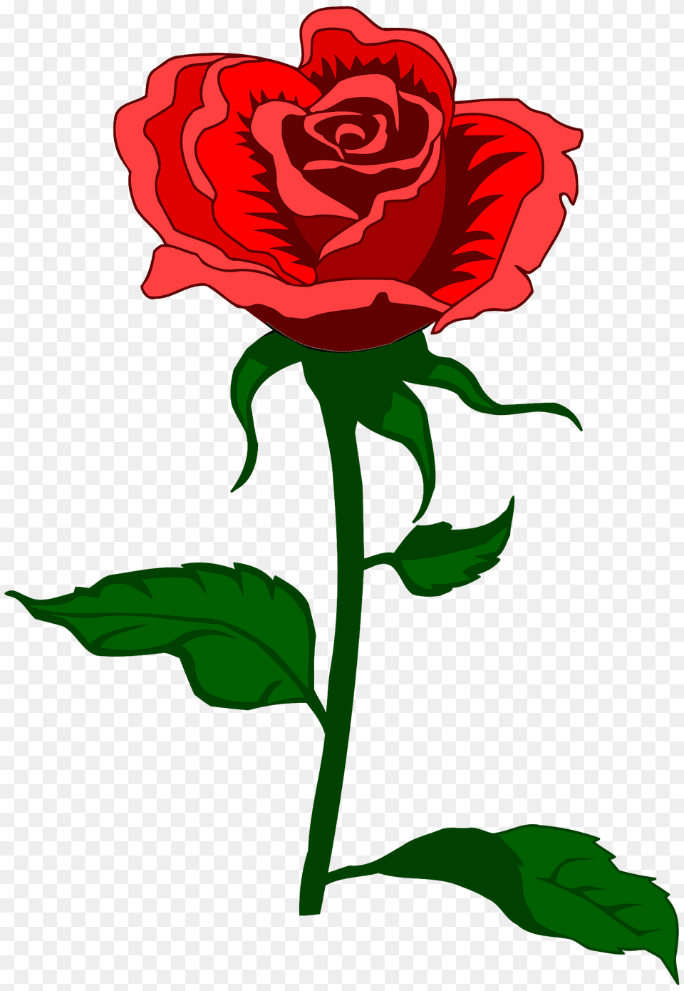 Red Rose On The Stem Clipart, Flower, Plant Free Png