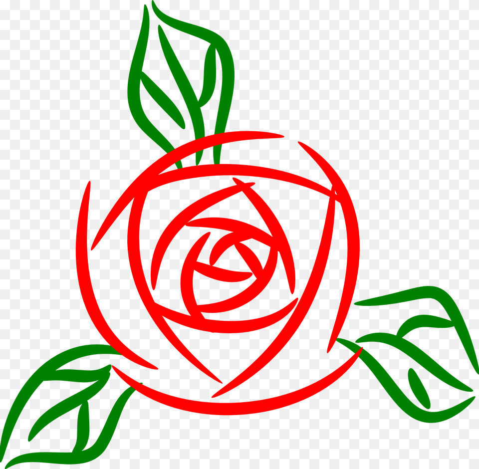 Red Rose Outline Clipart, Flower, Plant, Art, Graphics Png