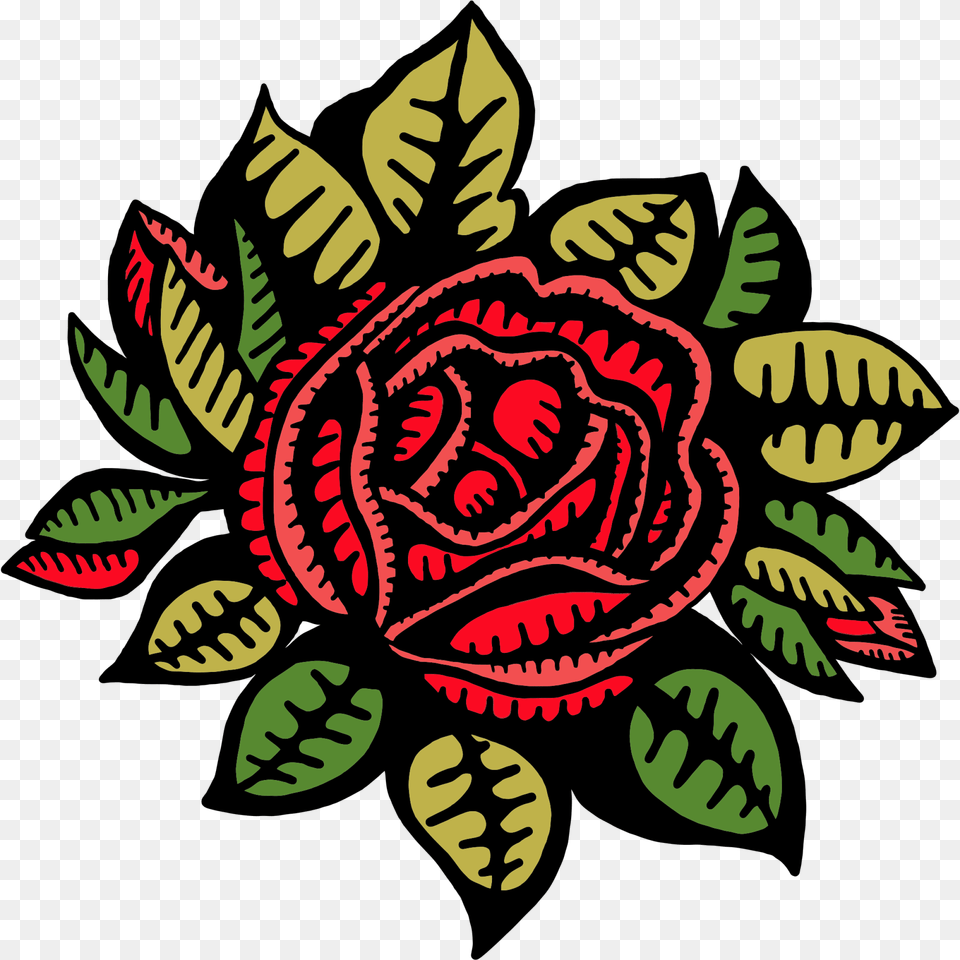 Red Rose Top View Red Rose Sketch, Plant, Pattern, Leaf, Graphics Free Png