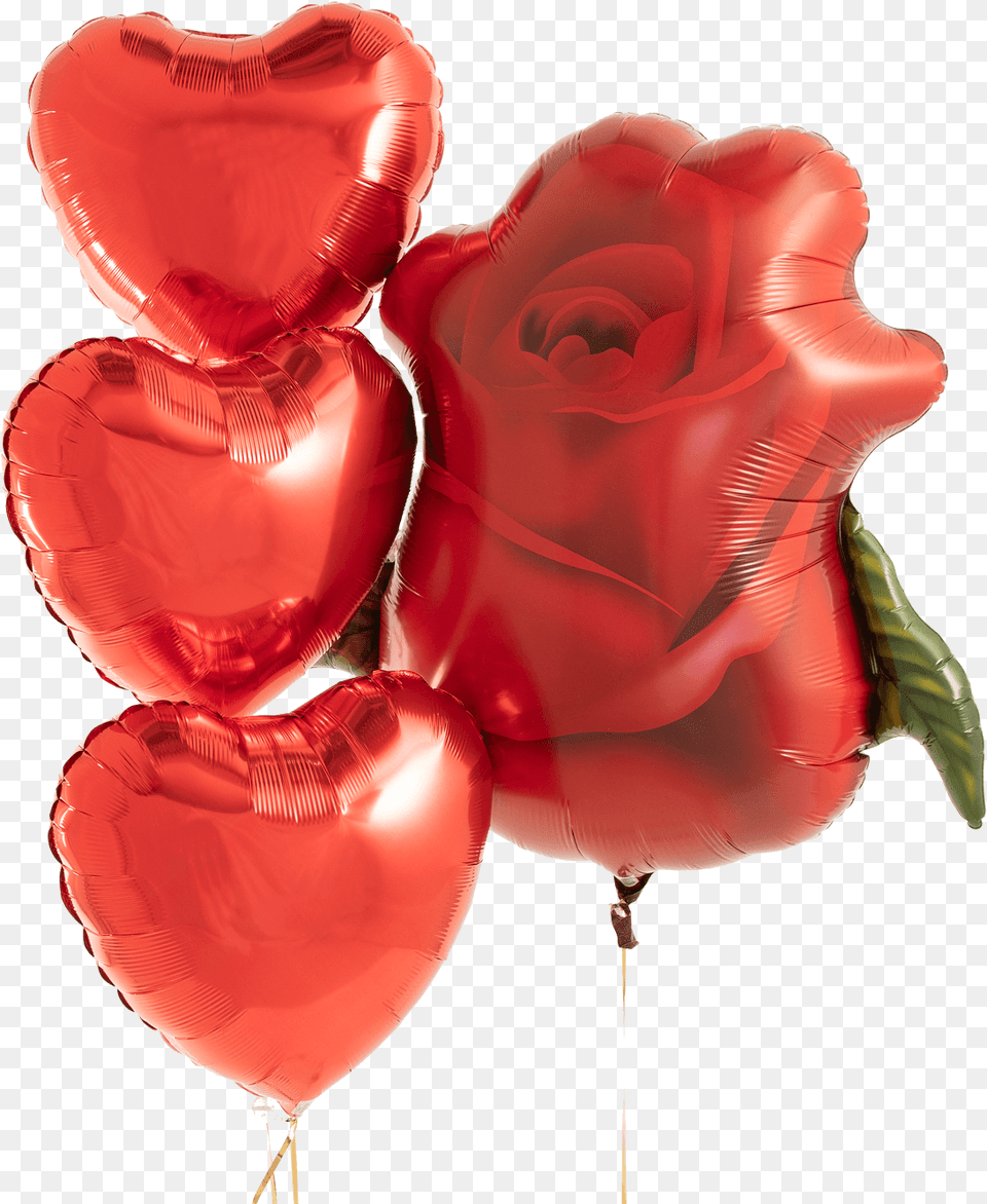 Red Rose Valentines Balloon Bouquet Balloon, Flower, Plant Free Png Download