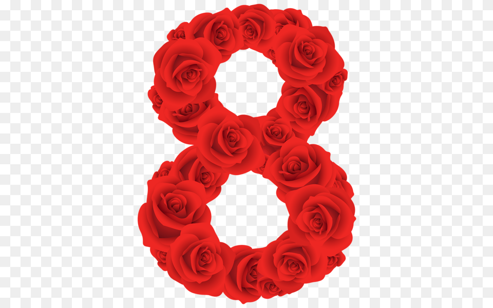 Red Roses Eight Number, Flower, Plant, Rose Free Transparent Png