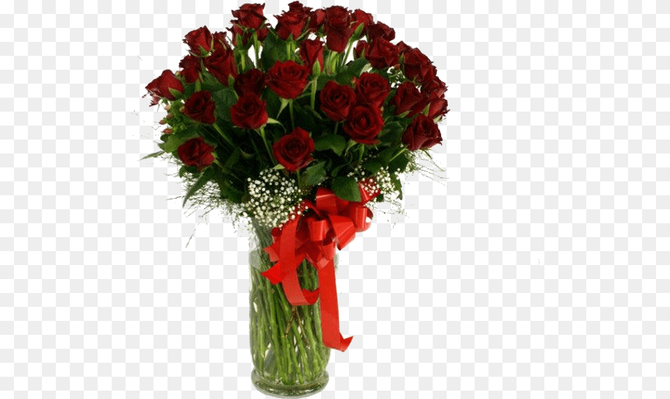 Red Roses In Vase Vase, Plant, Flower, Flower Arrangement, Flower Bouquet Png Image