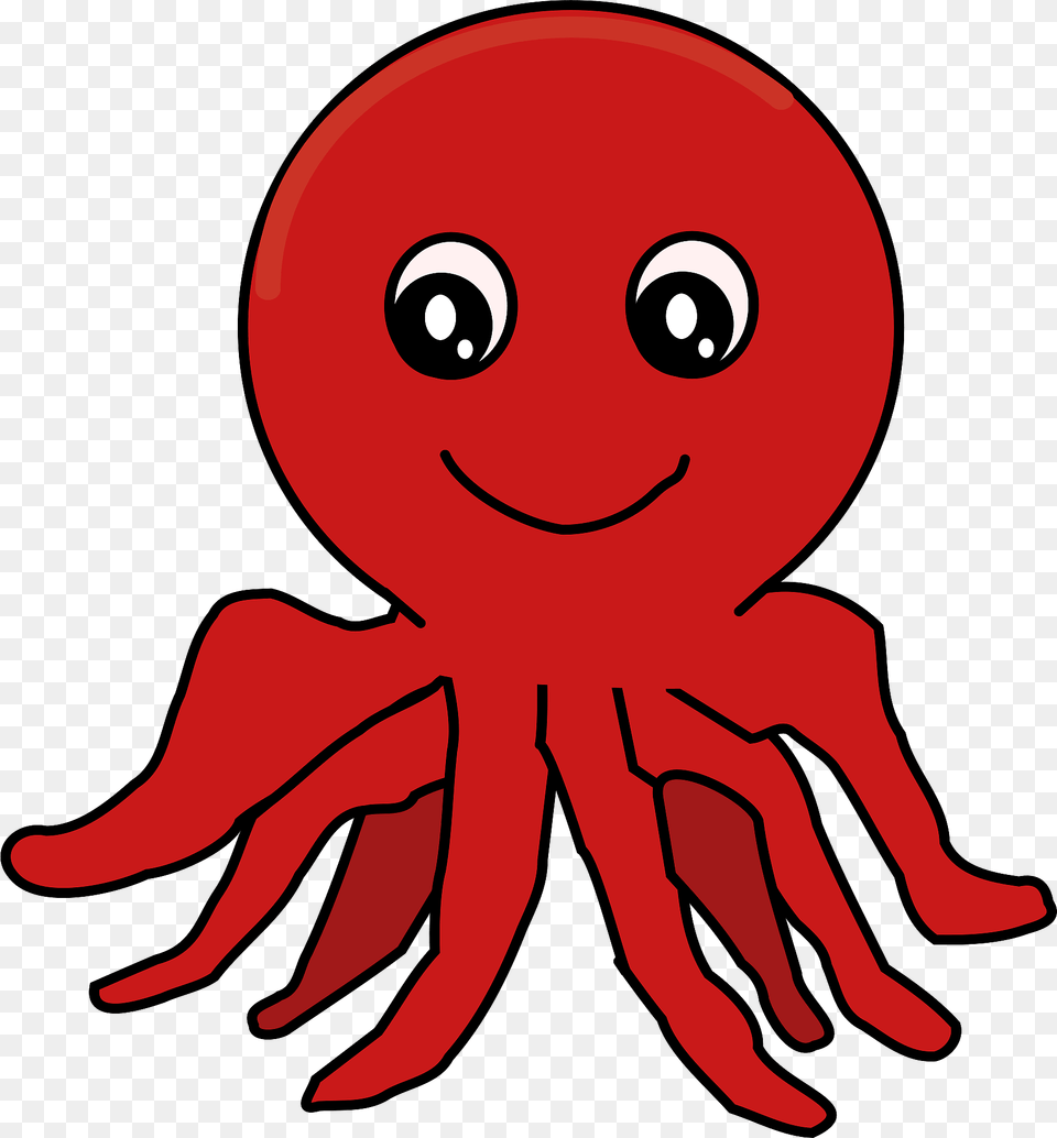 Red Round Octopus Clipart, Animal, Sea Life, Baby, Person Free Png Download