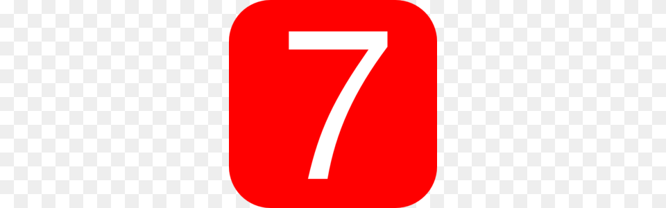 Red Rounded Square With Number 7 Md, Symbol, Text, First Aid Free Transparent Png