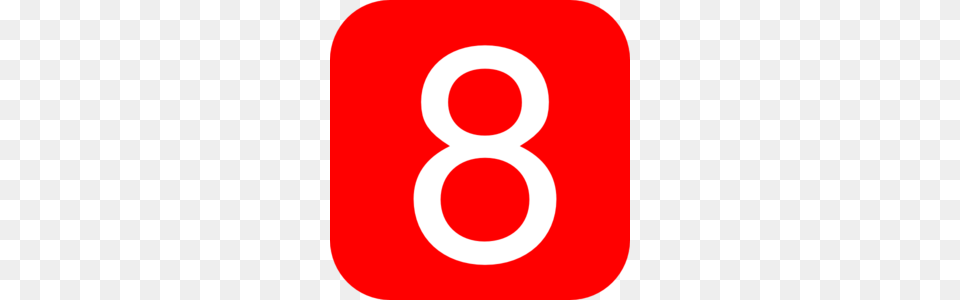 Red Rounded Square With Number 8 Md, Symbol, Text, First Aid Free Png Download