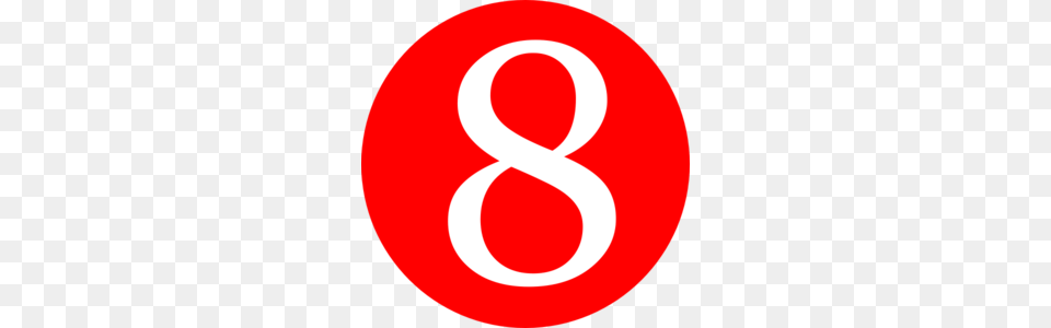 Red Rounded With Number 8 Md, Alphabet, Ampersand, Symbol, Text Free Transparent Png