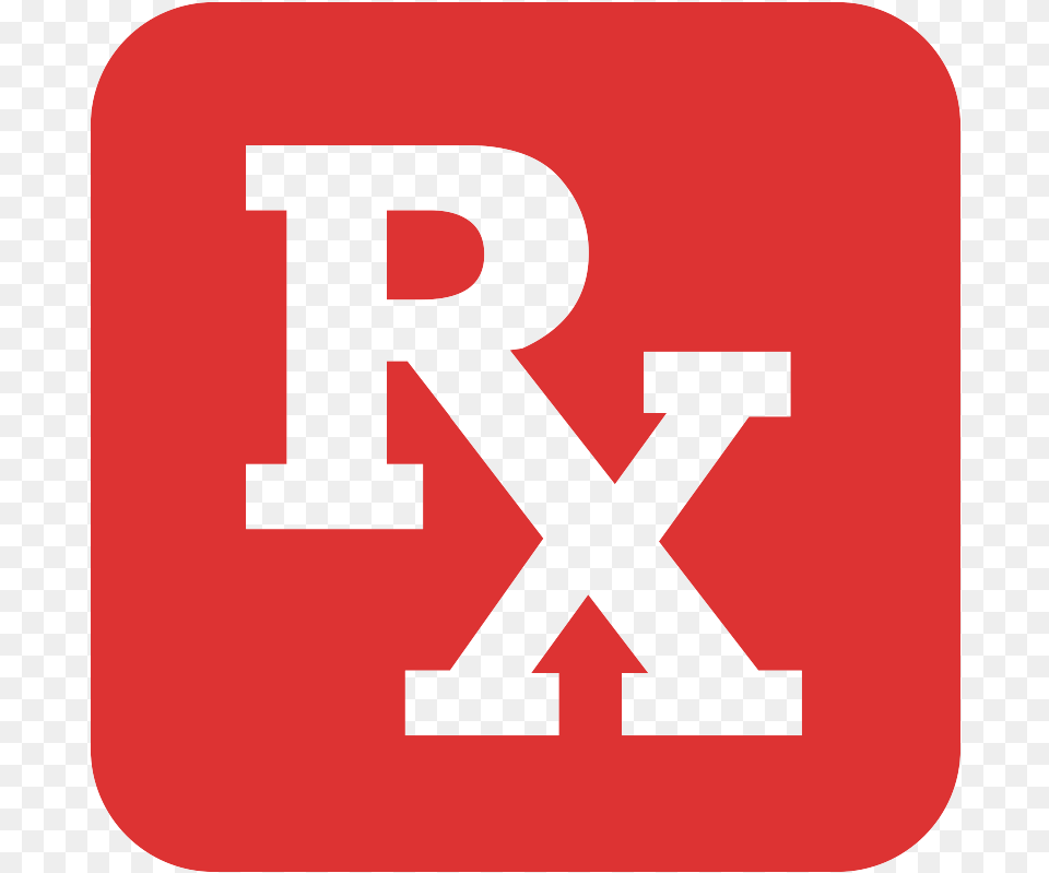 Red Rx Icon Medical Prescription, First Aid, Symbol, Text, Number Png Image