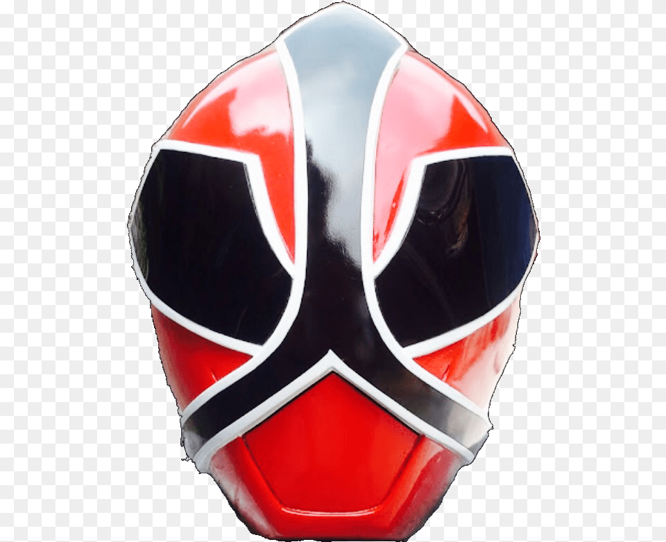 Red Samurai Ranger Helmet Red Samurai Ranger Mask, Ball, Crash Helmet, Football, Soccer Free Png Download