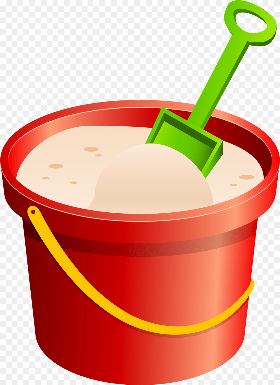 Red Sand Bucket And Green Shovel Bucket And Spade Clipart, Cream, Dessert, Food, Ice Cream Png