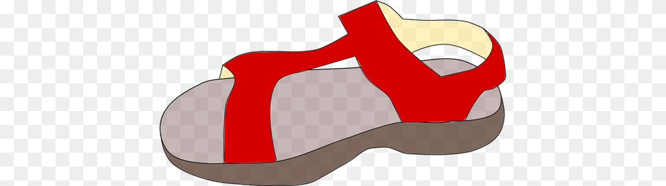 Red Sandal Vector Clip Art, Clothing, Footwear Png Image
