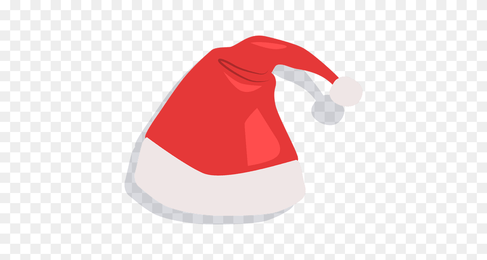 Red Santa Claus Hat Drop Shadow Icon, People, Person, Clothing, Hardhat Free Png