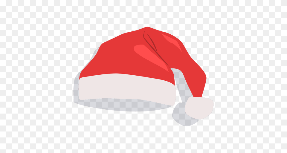 Red Santa Claus Hat Flat Icon, Cap, Clothing, Baseball Cap, Swimwear Free Transparent Png
