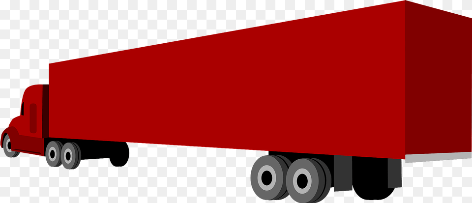 Red Semi Truck And Trailer Clipart, Trailer Truck, Transportation, Vehicle, Moving Van Free Png