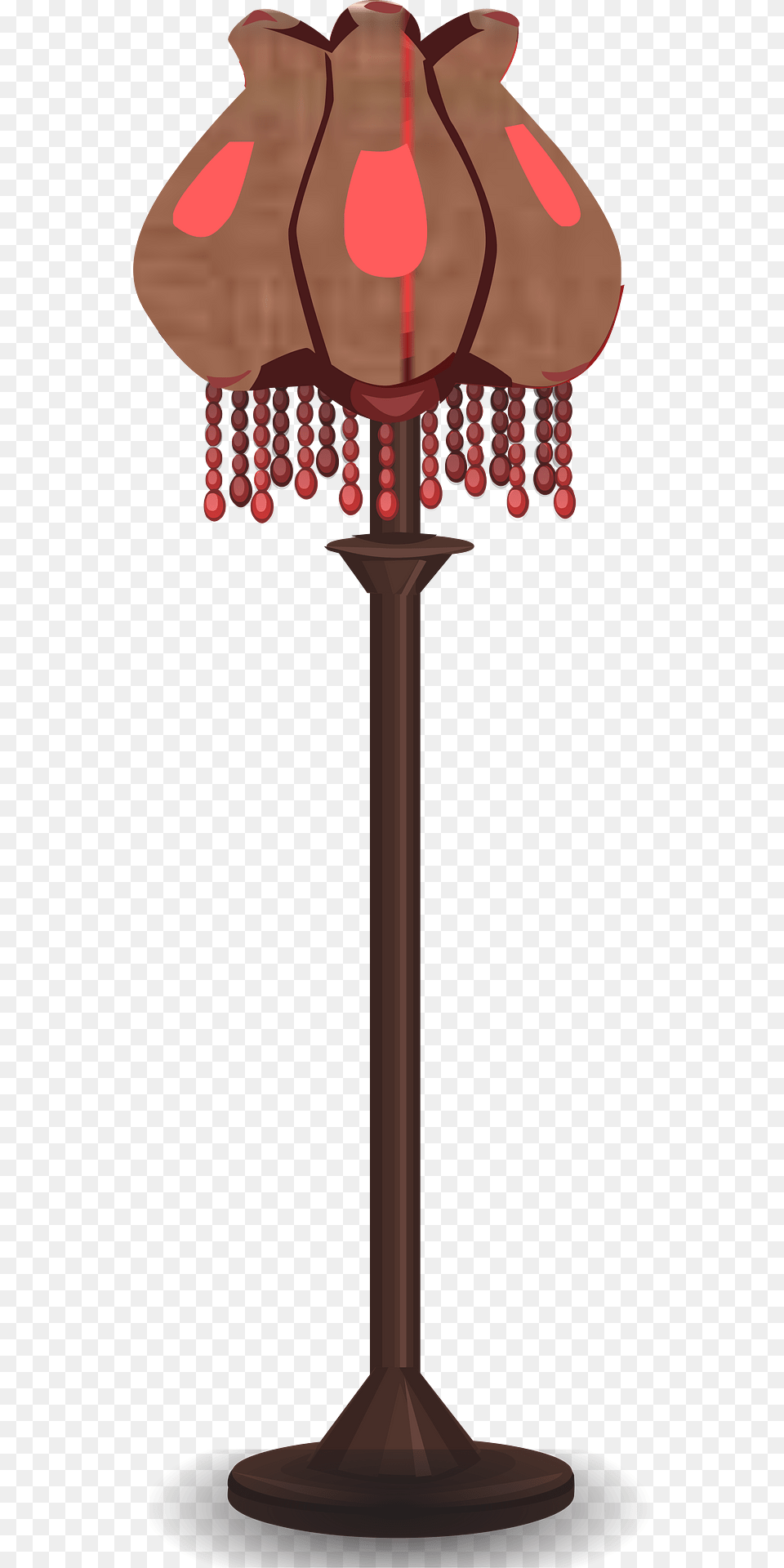 Red Shade Floor Lamp Clipart, Lampshade Png Image