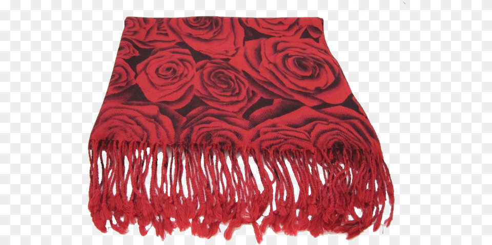 Red Shawl With Flower Pattern Shawl, Home Decor, Rug Png