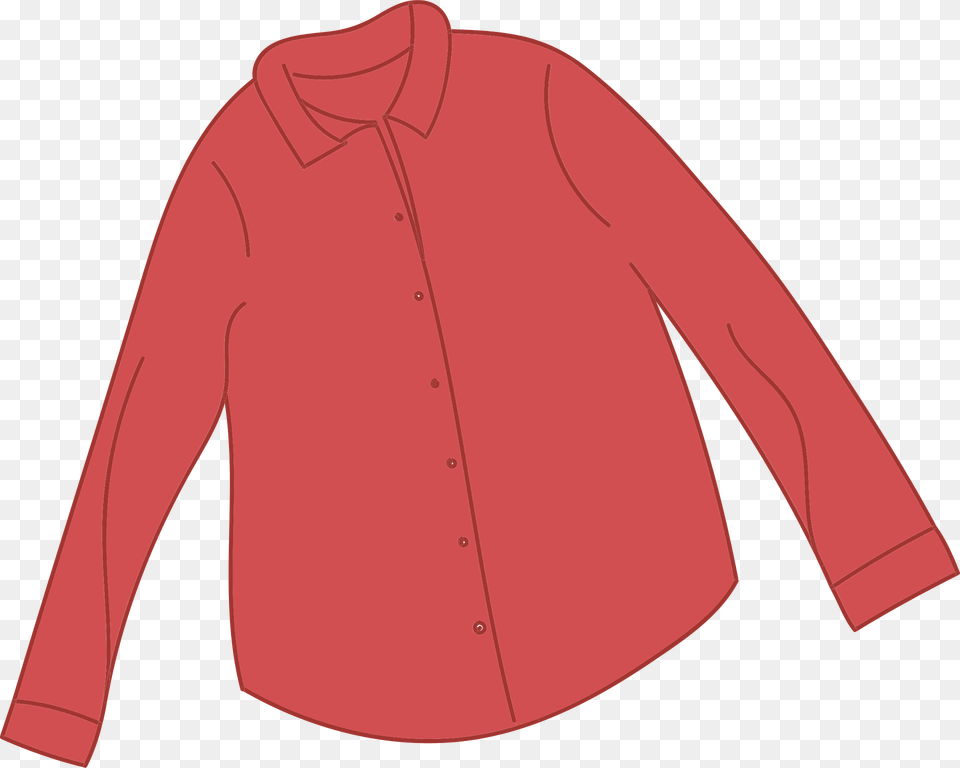 Red Shirt Clipart, Clothing, Long Sleeve, Sleeve Png Image